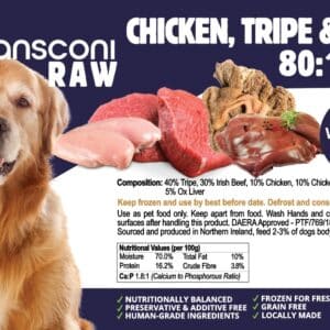 Raw Chicken, Tripe & Beef